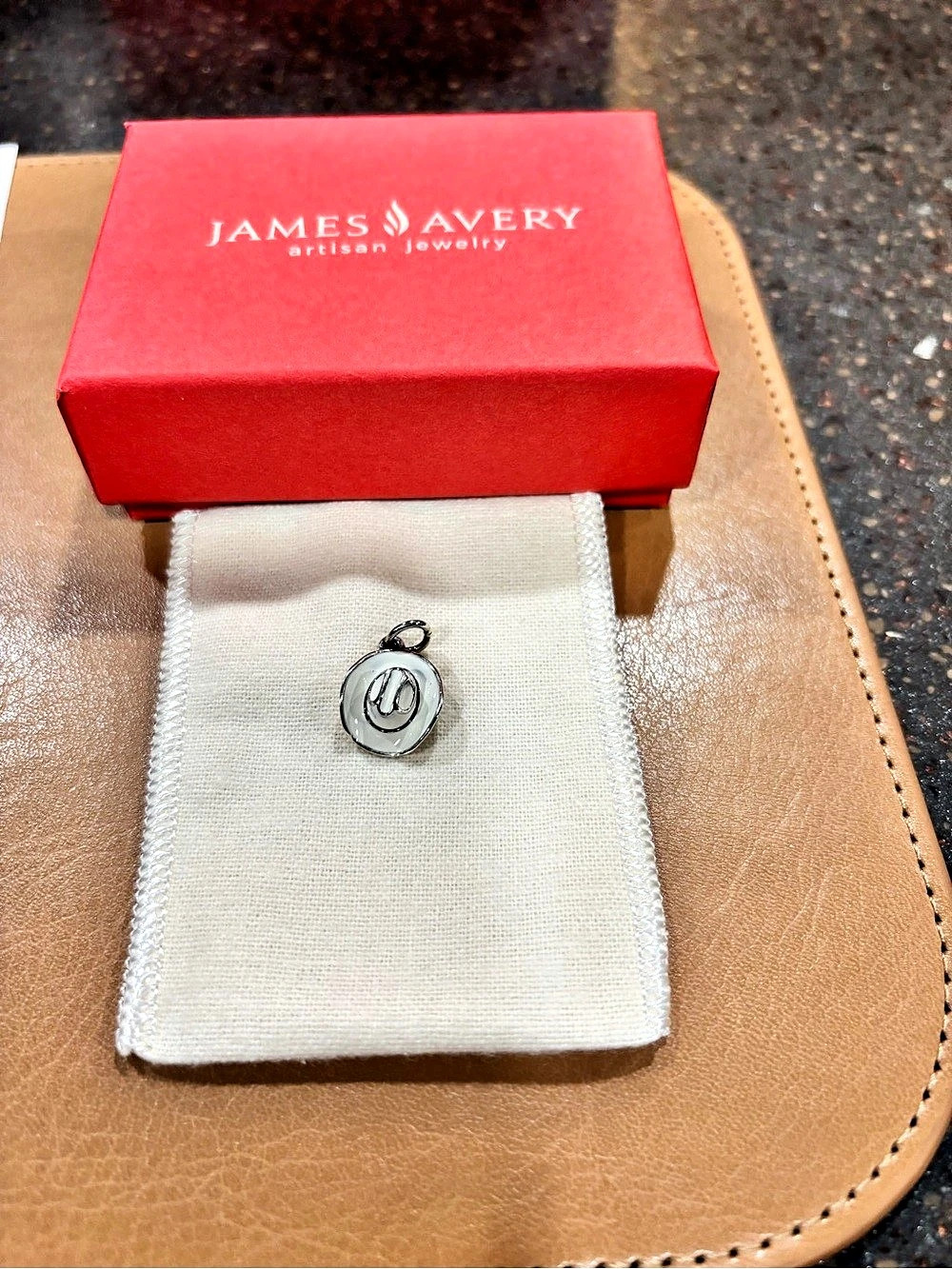 Limited Edition James Avery Enamel Cowgirl Hat Charm Silver Pendant Necklace